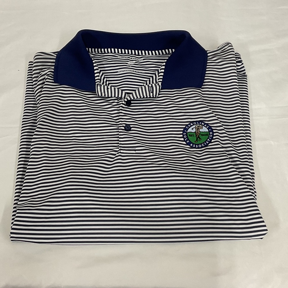 Mens short sleeve Horn legend Striped Polo Shirt with Logo